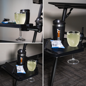 Universal Camp Tray Table & Cup Holder for Rooftop Tents and Camp Chairs