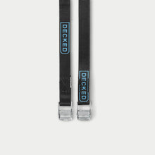 Load image into Gallery viewer, Decked Cam Straps - standard rafting straps with DECKED logo - one (1) set of two (2) - blue