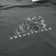 Load image into Gallery viewer, Hooded Sweatshirt - A6 Topographic Logo - Pigment Black