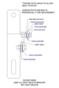 Jeep Wrangler 2018-Present JLU 4 Door - 60% Seat Delete Bracket