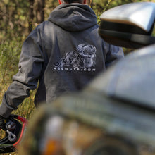 Load image into Gallery viewer, Hooded Sweatshirt - A6 Topographic Logo - Pigment Black