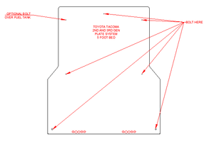 Toyota Tacoma 2005-2023 2nd and 3rd Gen. - Bed Plate Drawer System