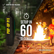 Load image into Gallery viewer, Fireside Outdoor Pop-Up Pit &amp; Heat Shield Combo
