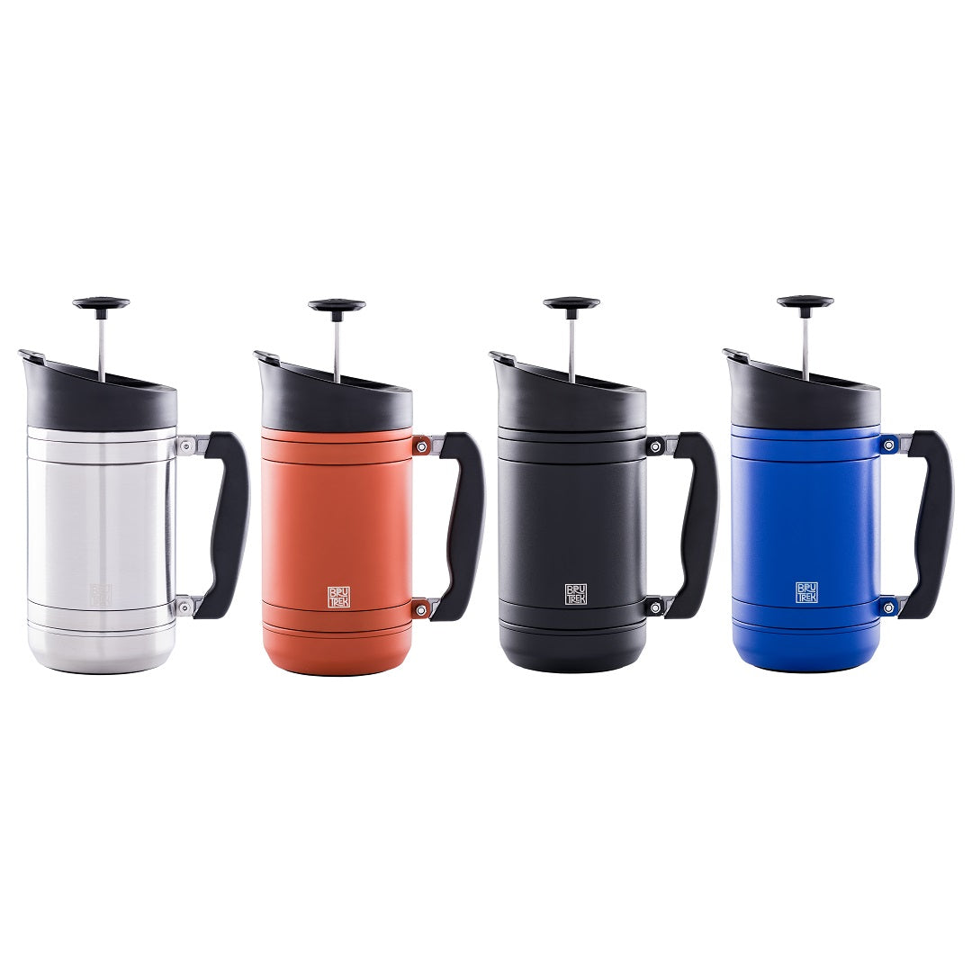 French Press with Bru-Stop Large 48oz Brush Steel