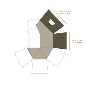 Eclipse 270 G2 Awning Walls Passenger Side WITH PVC WINDOWS - NEW ZIP