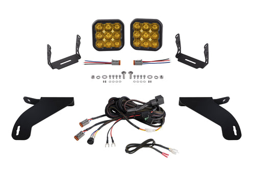SS5 Bumper LED Pod Light Kit For 2021-2022 Ford F-150 Pro Yellow Driving