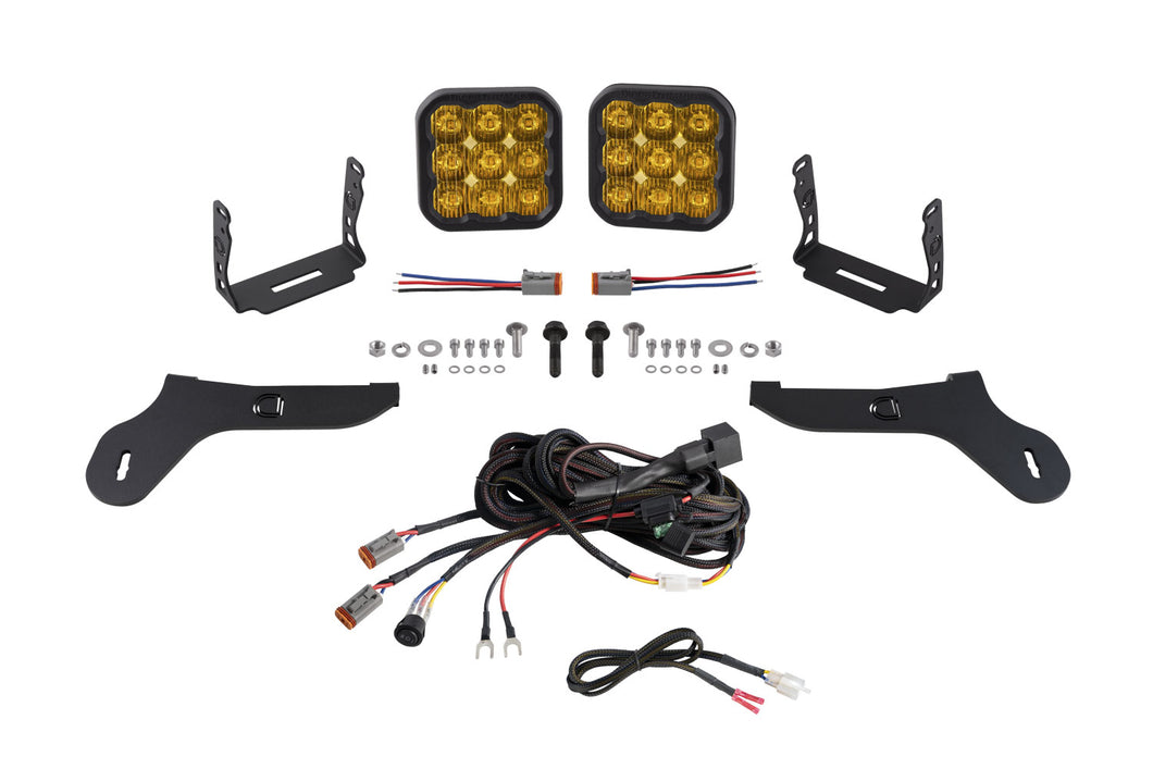 Diode Dynamics - SS5 Bumper LED Pod Light Kit For 2017-2020 Ford Raptor Pro Yellow Driving