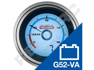 Single Voltage 52MM Gauge with Optional Current Display - REDARC
